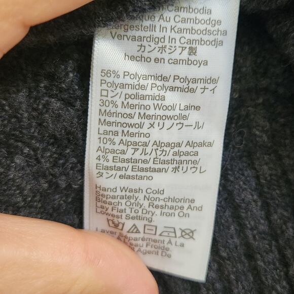 NWT J. Crew Cropped Cable-Knit Rollneck Sweater Supersoft Yarn Dark Gray XS - Picture 8 of 9